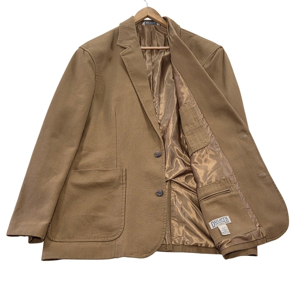 Duluth Mens Fire‎ House Presentation Jacket Brown Canvas Mens XL Tall